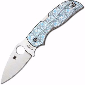 NEW SPYDERCO Chaparral, Blue Stepped Titanium Handle, Plain C152STIBLP