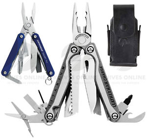 LEATHERMAN CHARGE TTI TITANIUM MULTITOOL + LEATHER SHEATH + SQUIRT PS4 BLUE