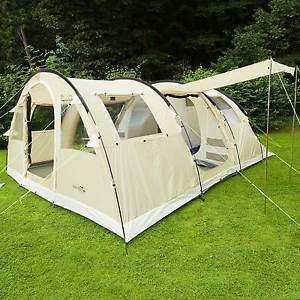 skandika Gotland 6 persone tenda campeggio tunnel beige 540x450cm nuova