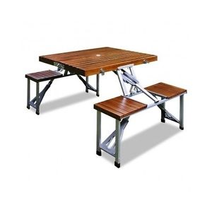 Outdoor Garden Picnic Wooden Table Sets Folding Dining Unit Backyard Patio Bbq