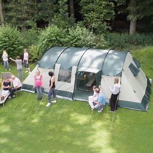 skandika Hurricane 12 pers Tenda campeggio tunnel 4 Cabine 700x405cm nuova