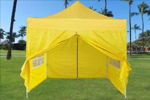 10'x10' Pop up 4 Wall Canopy Party Tent Gazebo Ez Yellow - E Model By DELTA Canopies