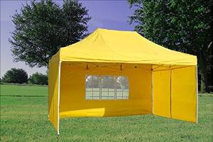 10'x15' Pop up 4 Wall Canopy Party Tent Gazebo Ez Yellow - F Model Upgraded Frame By DELTA Canopies