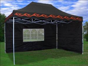 10'x15' Pop up 4 Wall Canopy Party Tent Gazebo Set Ez Black Flame - F Model Upgraded Frame By DELTA Canopies