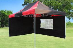 10'x15' Pop up 4 Wall Canopy Party Tent Gazebo Set Ez Black/Red - E Model By DELTA Canopies