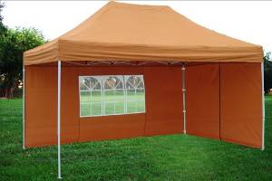 10'x15' Pop up 4 Wall Canopy Party Tent Gazebo Ez Burnt Orange - F Model Upgraded Frame By DELTA Canopies