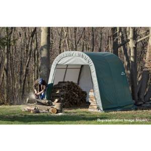 ShelterLogic Round Style Shed/Storage Shelter - Green, 16ft.L x 11ft.W x 10ft.H, Model# 77829