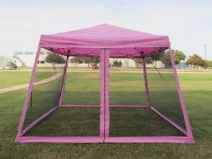 8'x8'/10'x10' Pop up Canopy Party Tent Gazebo Ez with Net (Pink)