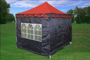 10'x10' Pop up 4 Wall Canopy Party Tent Gazebo Ez Red Flame - F Model Upgraded Frame By DELTA Canopies