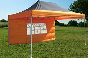 10'x15' Pop up 4 Wall Canopy Party Tent Gazebo Ez Black Orange - F Model Upgraded Frame By DELTA Canopies