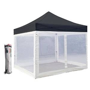 Eurmax Basic 10 X 10 Pop up Canopy Party Tent Instant Gazebo with Screen Mesh Walls and Roller Bag