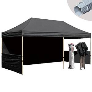 Eurmax Pre 10x20 Pop up Party Tent Wedding Canopy Gazebo Booth with Roller Bag and 4 Weight Bags