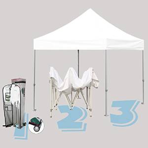 Commercial Grade STD 10x10 White Canopy Tent Pop up Gazebo Canopy Shelter with Wheeled Bag