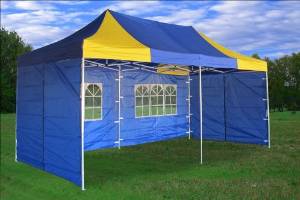 10'x20' Pop up 6 Walls Canopy Party Tent Gazebo EZ Blue Yellow - E Model By DELTA Canopies