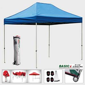 Eurmax Basic 8 x 12 Ez Pop up Canopy Instant Canopy Outdoor Tent Folding Gazebo, 4 Sizes, 5 Colors (8 x 12, Blue)