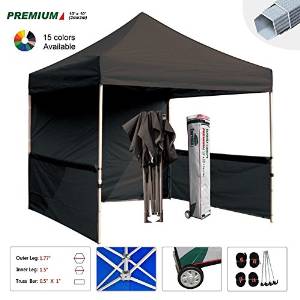 Eurmax Premium 10x10 Trade Show Tent Event Canopy Market Stall Canopy Booth Outdoor Canopy Bonus: Four (4) Weight Bags+Roller Bag