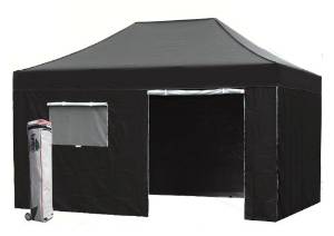 Eurmax Basic 8x12 Pop Up Canopy With Sidewalls Wedding Gazebo Quick Party Tent Shelter + Roller Bag, Black