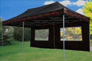 10'x20' Pop up 6 Wall Canopy Party Tent Gazebo Ez Black Flame - F Model Upgraded Frame by DELTA Canopies