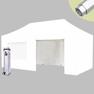 Eurmax PRO 10 By 20 Canopy Wedding Party Tent Instant Outdoor Gazebo with Sidewalls and Wheeled Carry Bag, White