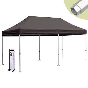 Eurmax Professional Ez Pop up Canopy Wedding Party Tent Commercial Grade Aluminum Frame Instant Outdoor Gazebo Bonus Wheeled Carry Bag (Black, 10x20)