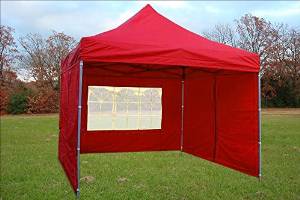 10'x10' Pop up 4 Wall Canopy Party Tent Gazebo Ez Red - F Model Upgraded Frame By DELTA Canopies