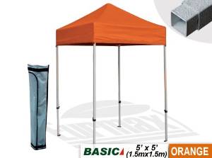 Basic 5x5 Pop Up Canopy Outdoor Gazebo Tent Entry Commercial Level with Carry Bag (Orange)