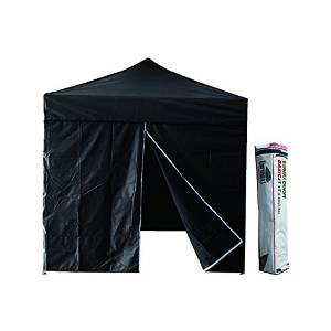 Eurmax 8x8 Pop up Canopy Instant Shelter Outdoor Party Tent Gazebo W 4 Sidewalls and Carry Bag, Black