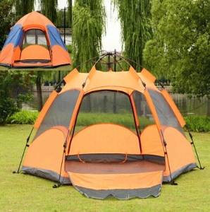 Outdoor Beach Tents More Than 3 to 4 People Hexagonal Weather Tent Double Camping