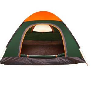 The Magic Iron/motie Automatic Tents Suit Double Double Outdoor Camping Wild Wind Rain Quick-opening Tent Orange + Automatic Blow-up Lilo Dampproof Mat + 2 + 2 Sleeping Bags