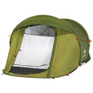 Quechua Waterproof Pop Up Camping Tent 2 Seconds Easy I, 1 Man Double Lining