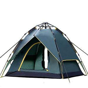 ZJKC® 3 or 4 Person Double Layer Popup Military Tent, 2 Doors, 210T Polyester, 9.9 Pounds, 8.5mm Aluminium Poles, Best Tent for Outdoor Camping