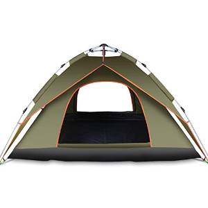 ZJKC® 3 to 4 Person Double Layer Popup Cabin Tent, One Room, 8.2 lbs, 94.5'' x 82.7'' x 55.1'', Excellent Waterproof PU 3000mm Automatic Camping Tent