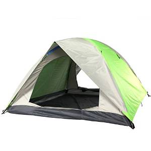 ZJKC® 3 to 4 Person Instant Dome Camping Tent, 1 Room with 2 Doors, 5.5 lbs, 78.7'' x 78.7'' x 51.2'', 190T Polyester Silver Costing Waterproof Lightweight Backpacking Tent