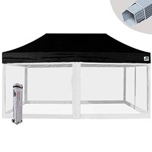 Eurmax Premium 10x20 Ez Pop up Tent Screen Room Commercial Canopy Portable Gazebo with 4 Removable Screen Mesh Walls and Roller Bag