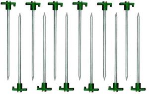 Generic O-8-O-2637-O een Sto Stakes Pegs 10" - 10" - Metal Tent Canopy Stakes New 12pc Heavy Tent Ca Green Stopper y STEEL Duty STEEL HX-US5-16Mar28-1334