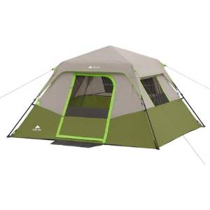 Green/Gray Ozark Trail 6 Person Instant No assembly required Cabin Tent