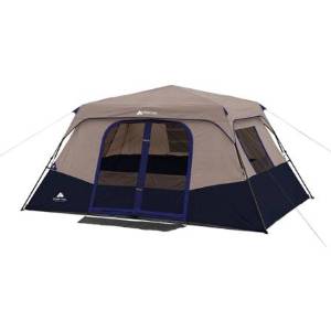 Navy/Tan Ozark Trail 8 Person Instant Cabin Polyester, steel Tent