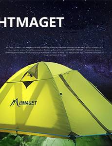 0.5 HIMAGET High Quality 2 Person 1 Door Inner Mesh Big Space Inside Aluminum Pole Mountain Tent , green