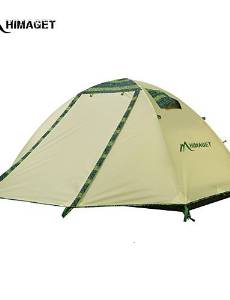 0.5 HIMAGET Brand High Quality Double Layer 2 Person 2 Door Outdoor Camping Pattern Al Pole Camping Tent , multi color