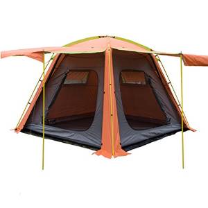 9.5'x9.5' 5 Person Orange Rainfly Double Layer Family Camping Hiking Outdoor Tent