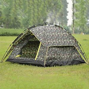 WZHAutomatic sunscreen Tent quick opening Family camping Outdoor camouflage Double layer 3-4 person