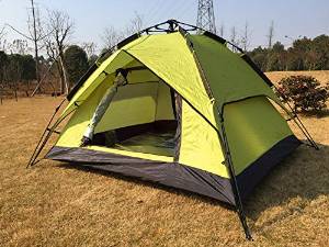 WZH 3-4 people outdoors Camping tent Double layer automatic Yarn design quick opening prevent mosquito