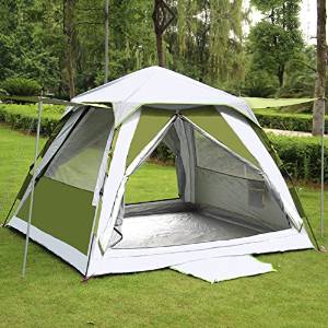 WZHOutdoor 3-4 people Double people camping Fully automatic tent Many people with canopy Field double layer tent set , 3-4 people