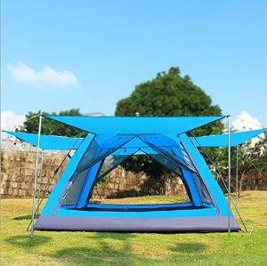 WZH Factory direct 3-4 people Spinning type full automatic tent double double layers rainproof Quick opening professional camping