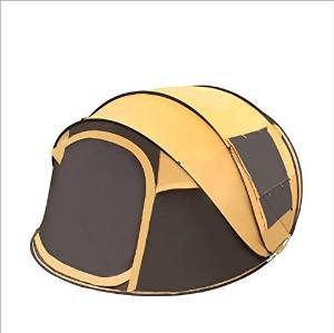 WZH Outdoor 3-4 people Hand throwing fully automatic Tent super light Three people quick opening Big tent many people camping , brown