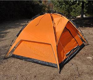 WZH New outdoor 3-4 people fully automatic tent camping Glass fiber rod double people more than 3 people rainproof three-use