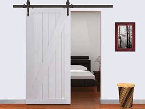 Cherry Queen New 6 FT Black Modern Antique Style Sliding Barn Wood Door Hardware Closet Set