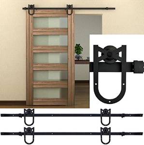 Cherry Queen LOT3~6 FT Black Antique Horseshoe Wood Sliding Door Hardware Track Set Wholesale