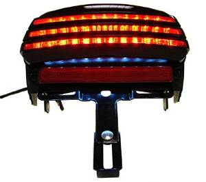 Cherry Queen Smoke Tri-Bar Fender LED Tail Brake Light for Harley Dyna Fat Bob FXDF 2008 Up