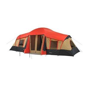 78" Center Height, 184 sq ft, 3-Room Tent, Red